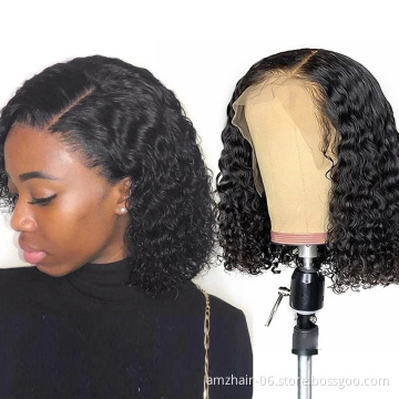 Afro Kinky Curly Hd Full Lace Frontal Bob Wig For Black Women Cheap Natural Raw Brazilian Virgin Human Hair Hd Lace Front Wig